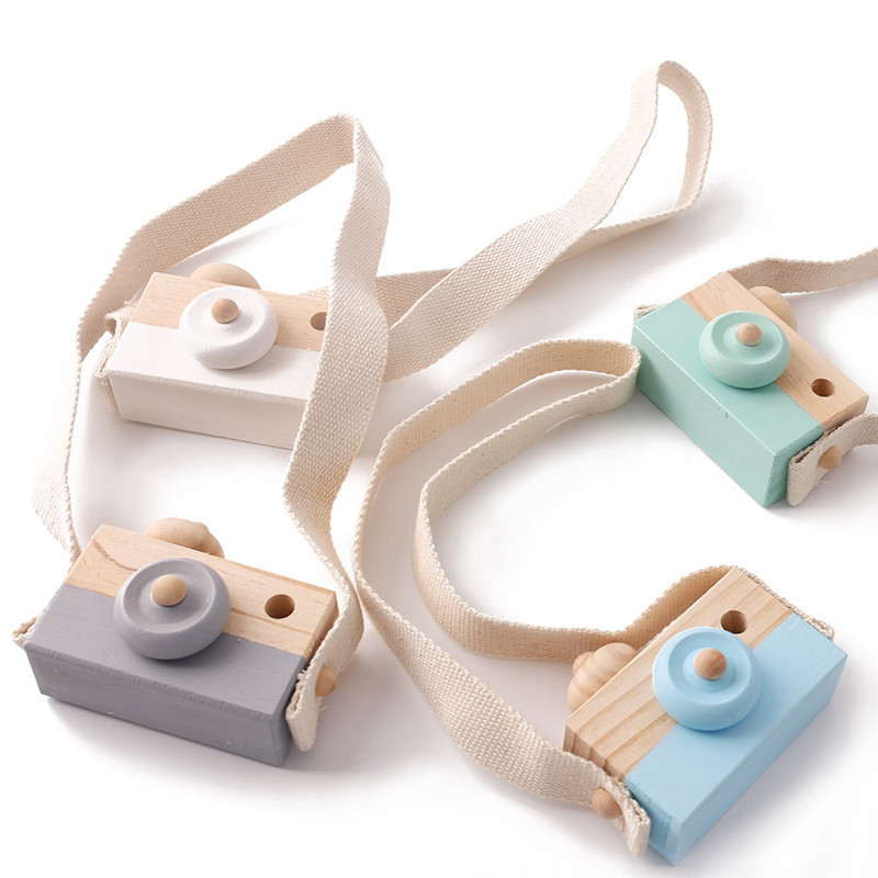 Rendiamo a 1Pc il bambino che di legno i giocattoli adattano i giocattoli di Montessori dei pendenti di legno della macchina fotografica per il regalo attuale di legno di professione d'infermiera di Diy dei bambini